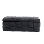 Banc de rangement ottoman en velours, rembourré, charnière de sécurité, 1 personne, 5 couleurs