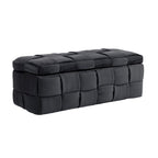 Banc de rangement ottoman en velours, rembourré, charnière de sécurité, 1 personne, 5 couleurs