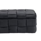 Banc de rangement ottoman en velours, rembourré, charnière de sécurité, 1 personne, 5 couleurs