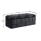 Banc de rangement ottoman en velours, rembourré, charnière de sécurité, 1 personne, 5 couleurs