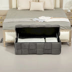 Banc de rangement ottoman en velours, rembourré, charnière de sécurité, 1 personne, 5 couleurs