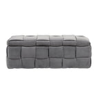Banc de rangement ottoman en velours, rembourré, charnière de sécurité, 1 personne, 5 couleurs