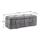 Banc de rangement ottoman en velours, rembourré, charnière de sécurité, 1 personne, 5 couleurs