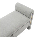 Banc de rangement ottoman en tissu Teddy, simple, vert olive / café / gris / crème