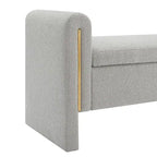 Banc de rangement ottoman en tissu Teddy, simple, vert olive / café / gris / crème
