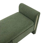 Banc de rangement ottoman en tissu Teddy, simple, vert olive / café / gris / crème