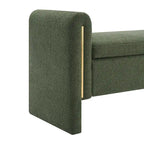 Banc de rangement ottoman en tissu Teddy, simple, vert olive / café / gris / crème