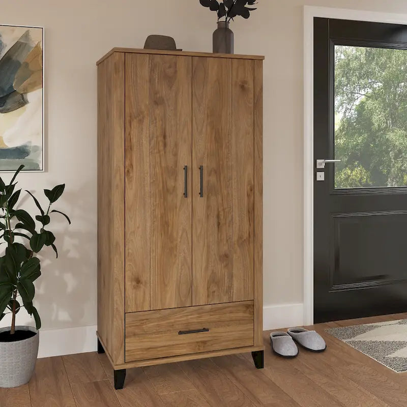 Meuble d'entrée haut Somerset avec portes et tiroir de Bush Furniture