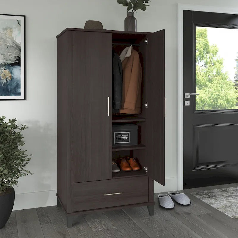 Meuble d'entrée haut Somerset avec portes et tiroir de Bush Furniture