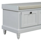 Banc à chaussures avec coussin rabattable et espace de rangement caché, banc de rangement à chaussures pour entrée avec 3 tiroirs, banc de bout de lit pour chambre