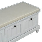 Banc à chaussures avec coussin rabattable et espace de rangement caché, banc de rangement à chaussures pour entrée avec 3 tiroirs, banc de bout de lit pour chambre