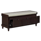Banc à chaussures avec coussin rabattable et espace de rangement caché, banc de rangement à chaussures pour entrée avec 3 tiroirs, banc de bout de lit pour chambre