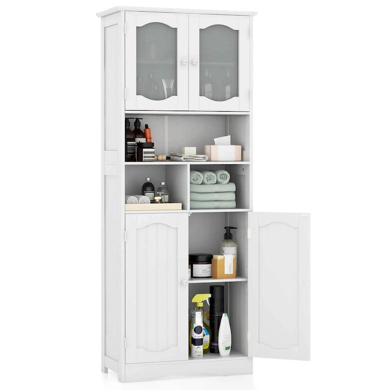 Costway 58,5 po. Meuble de rangement de salle de bain haut sur pied – Voir détails