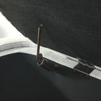Banc de rangement capitonné en lin blanc, 2 places, 130,8 cm