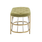 Banc de rangement capitonné en velours gris / rose / noir – 1 personne, pour chambre et entrée