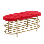 Banc de rangement capitonné en velours gris / rose / noir – 1 personne, pour chambre et entrée