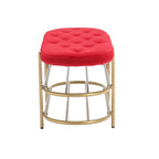 Banc de rangement capitonné en velours gris / rose / noir – 1 personne, pour chambre et entrée