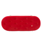 Banc de rangement capitonné en velours gris / rose / noir – 1 personne, pour chambre et entrée