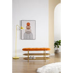 Banc de rangement capitonné en velours gris / rose / noir – 1 personne, pour chambre et entrée