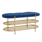 Banc de rangement capitonné en velours gris / rose / noir – 1 personne, pour chambre et entrée