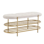 Banc de rangement capitonné en velours gris / rose / noir – 1 personne, pour chambre et entrée