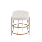 Banc de rangement capitonné en velours gris / rose / noir – 1 personne, pour chambre et entrée