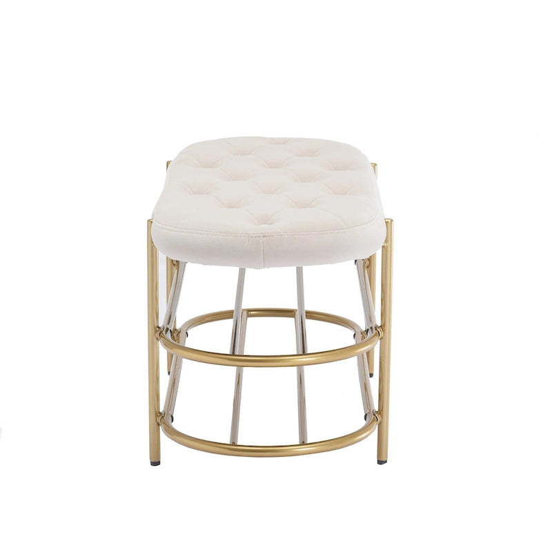 Banc de rangement capitonné en velours gris / rose / noir – 1 personne, pour chambre et entrée