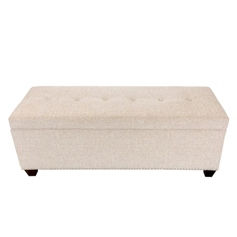 Banc de rangement relevable Camel & Stone – Capitonnage, double compartiment