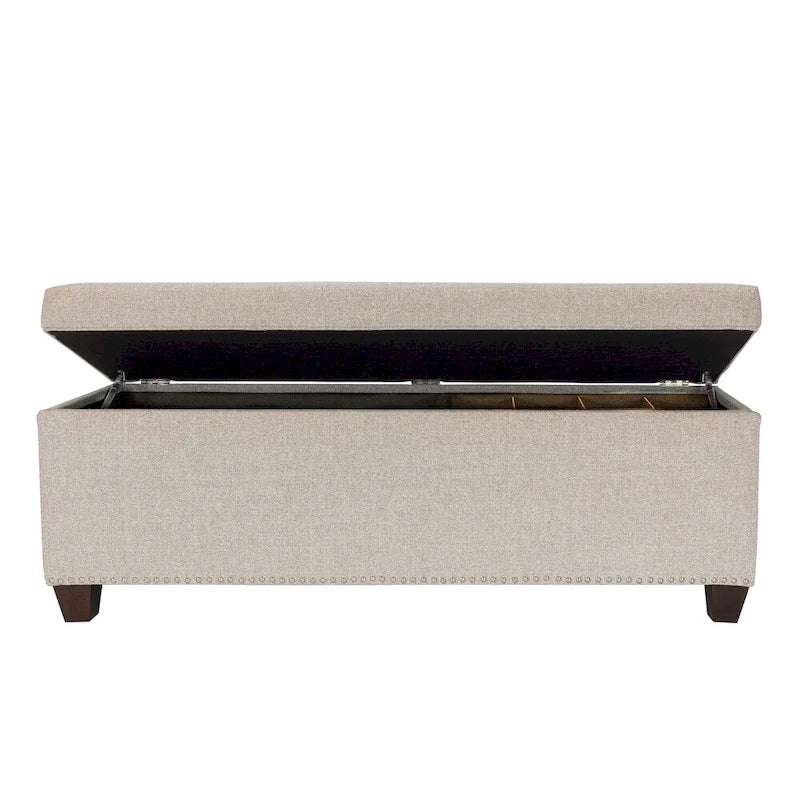 Banc de rangement relevable Camel & Stone – Capitonnage, double compartiment