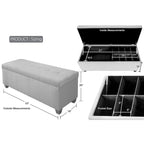 Banc de rangement relevable Camel & Stone – Capitonnage, double compartiment