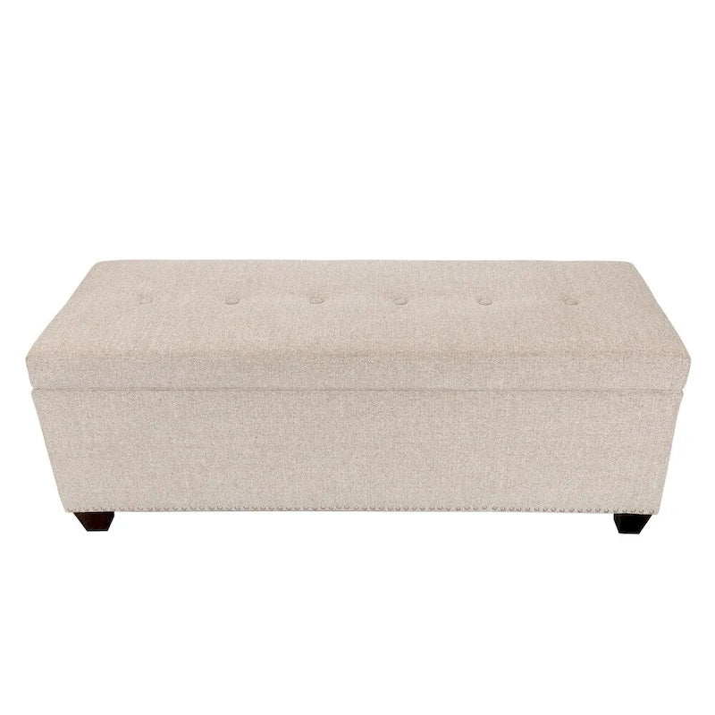 Banc de rangement relevable Camel & Stone – Capitonnage, double compartiment