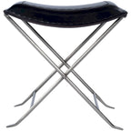 Tabouret en cuir Melton "Butler" fait à la main (Inde)
