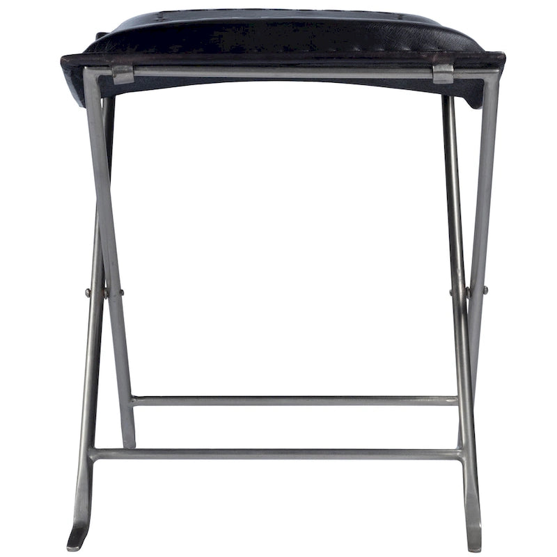Tabouret en cuir Melton "Butler" fait à la main (Inde)
