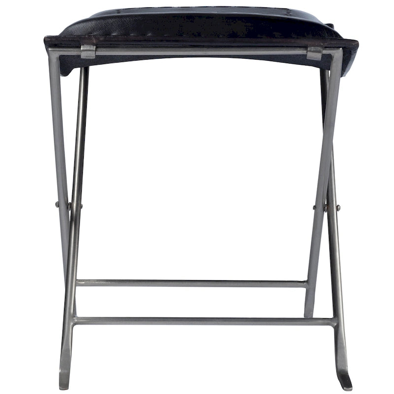 Tabouret en cuir Melton "Butler" fait à la main (Inde)