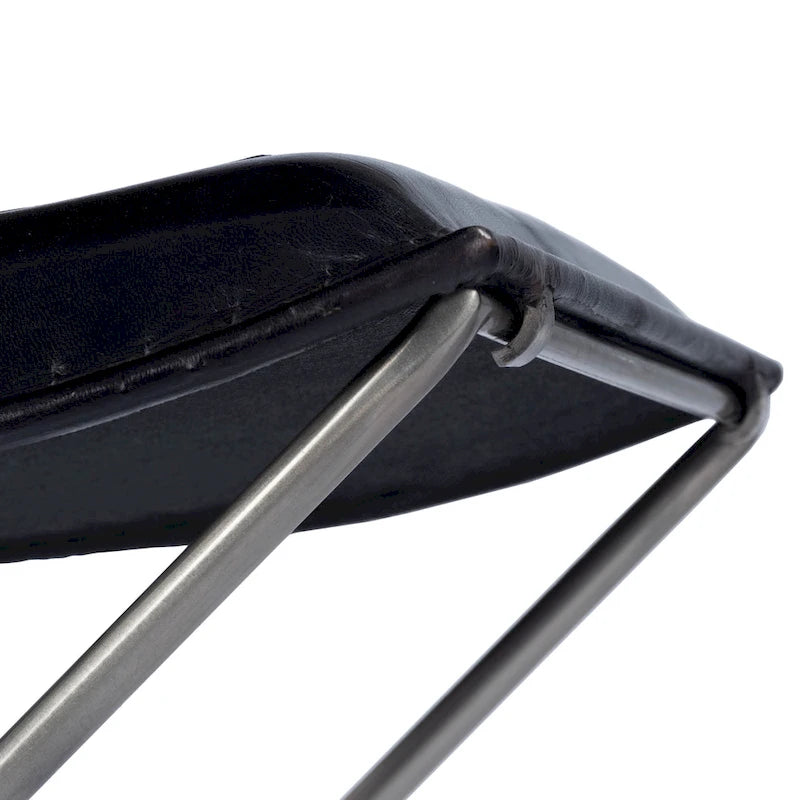 Tabouret en cuir Melton "Butler" fait à la main (Inde)