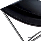 Tabouret en cuir Melton "Butler" fait à la main (Inde)