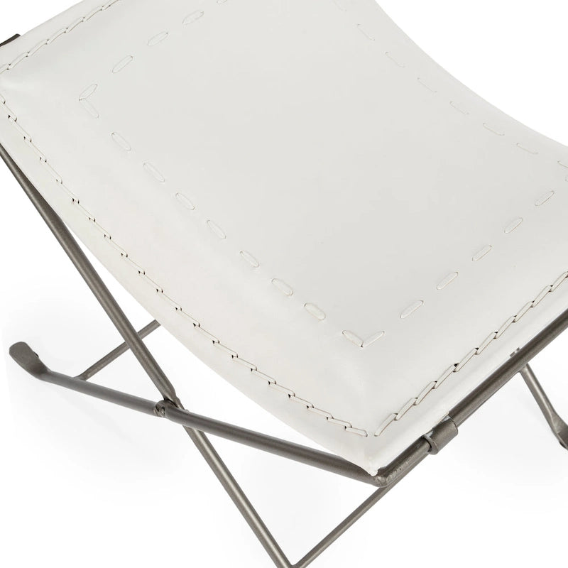 Tabouret en cuir Melton "Butler" fait à la main (Inde)