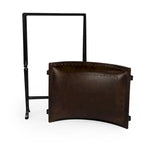 Tabouret en cuir Melton "Butler" fait à la main (Inde)