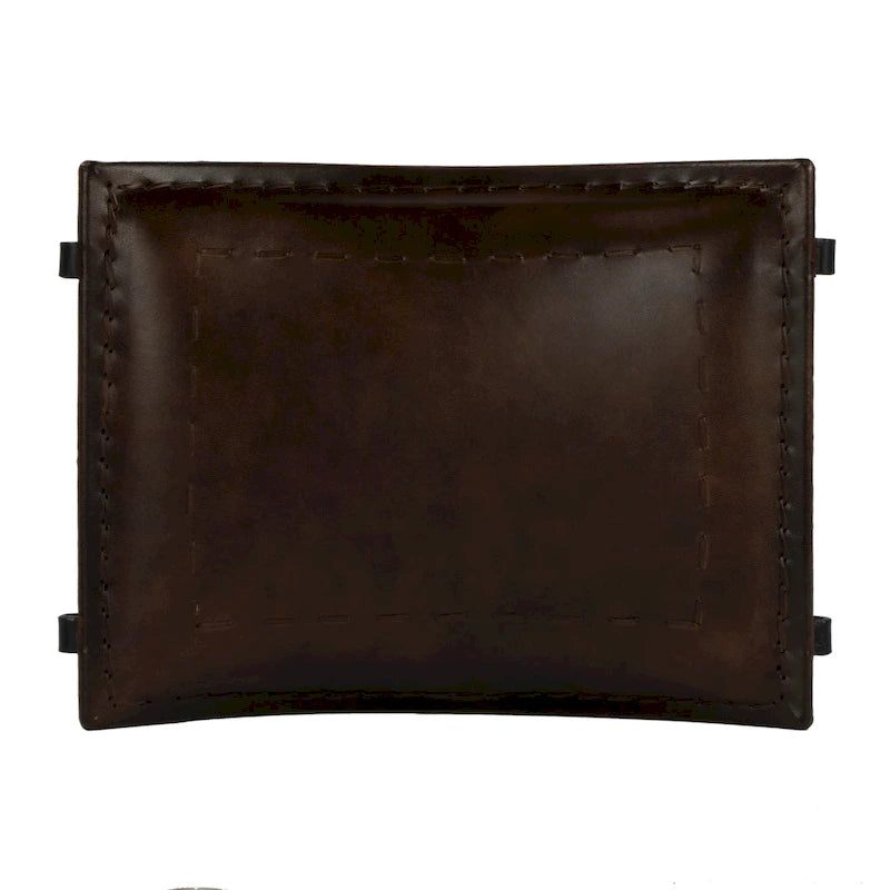 Tabouret en cuir Melton "Butler" fait à la main (Inde)