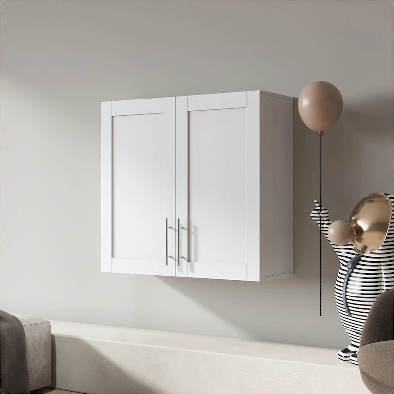 Meuble de rangement mural blanc, une unité