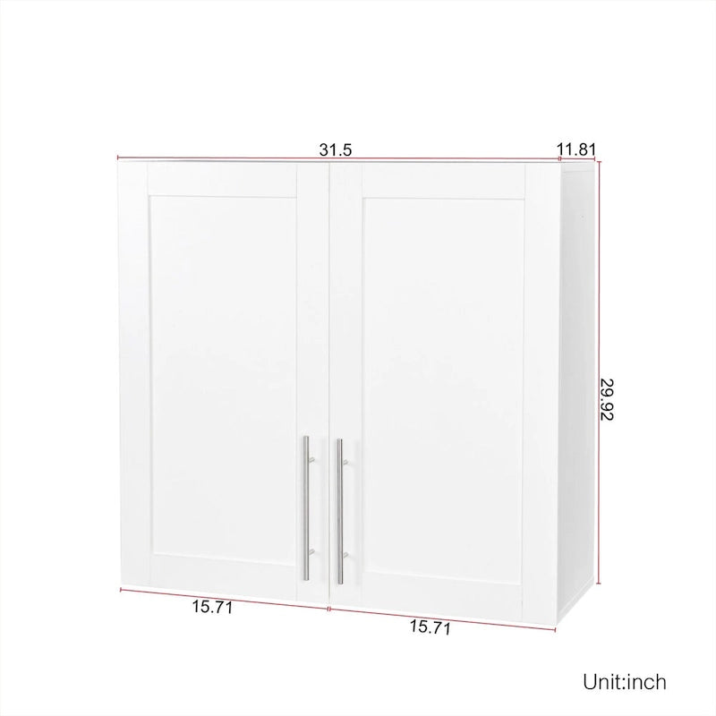 Meuble de rangement mural blanc, une unité