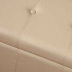 Banc de rangement en similicuir ivoire, 1 place