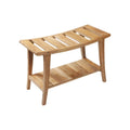 Banc en teck beige avec étagère inférieure, 1 à 2 places