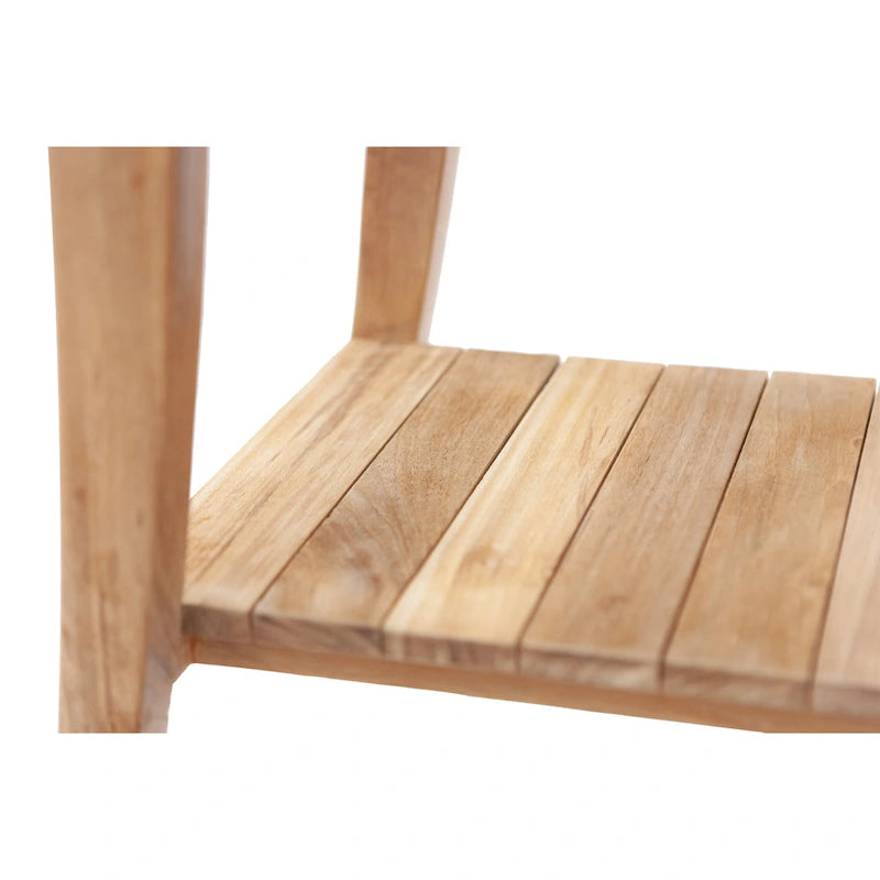 Banc en teck beige avec étagère inférieure, 1 à 2 places
