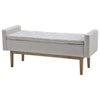 Banc de rangement contemporain Briarson beige/marron - 50L x 18P x 18H