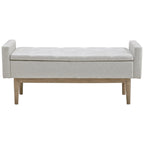 Banc de rangement contemporain Briarson beige/marron - 50L x 18P x 18H