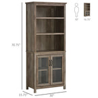 HOMCOM Meuble de rangement multifonctionnel Bibliothèque avec étagères réglables Présentoir pour bureau, cuisine, salon, Nature