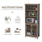 HOMCOM Meuble de rangement multifonctionnel Bibliothèque avec étagères réglables Présentoir pour bureau, cuisine, salon, Nature
