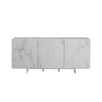 STONE buffet-server in white marbled ceramic. - N/A