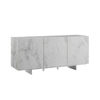 Buffet/bahut noir/blanc/gris avec 3 portes à fermeture amortie, 150 cm